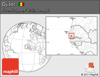 Blank Location Map of Djilor, highlighted parent region