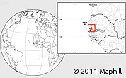 Blank Location Map of Djilor, highlighted parent region, highlighted grandparent region