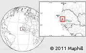 Blank Location Map of Djilor, highlighted parent region