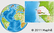 Physical Location Map of Djilor, highlighted country, highlighted parent region