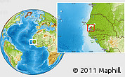 Physical Location Map of Djilor, highlighted parent region, highlighted grandparent region