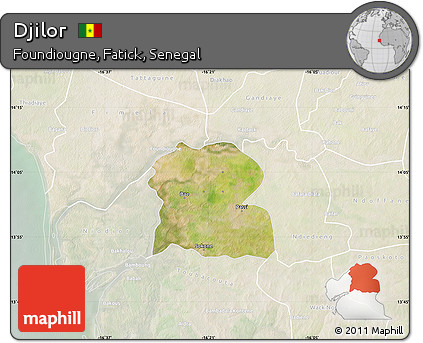 Satellite Map of Djilor, lighten