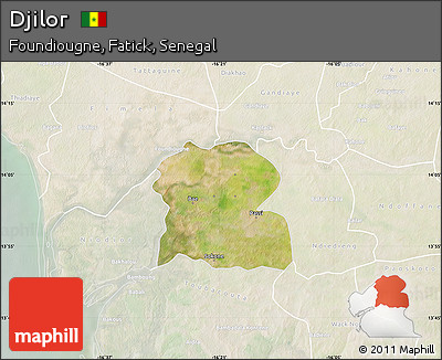 Satellite Map of Djilor, lighten