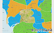 Satellite Map of Djilor, political outside