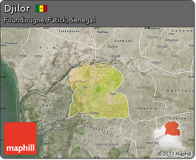 Satellite Map of Djilor, semi-desaturated