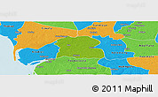 Physical Panoramic Map of Djilor, political outside
