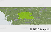 Physical Panoramic Map of Djilor, semi-desaturated