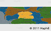 Political Panoramic Map of Djilor, darken