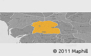 Political Panoramic Map of Djilor, desaturated