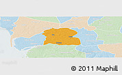 Political Panoramic Map of Djilor, lighten