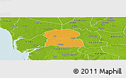 Political Panoramic Map of Djilor, physical outside