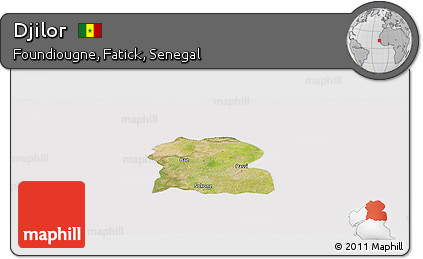 Satellite Panoramic Map of Djilor, cropped outside