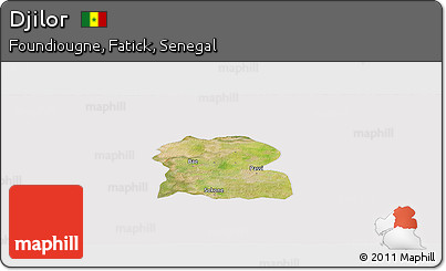 Satellite Panoramic Map of Djilor, cropped outside