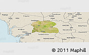 Satellite Panoramic Map of Djilor, shaded relief outside