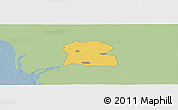 Savanna Style Panoramic Map of Djilor, single color outside