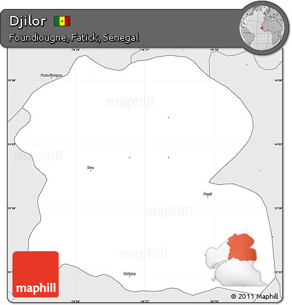 Silver Style Simple Map of Djilor