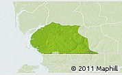 Physical 3D Map of Toubacouta, lighten