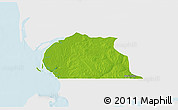 Physical 3D Map of Toubacouta, single color outside
