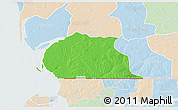 Political 3D Map of Toubacouta, lighten