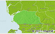 Political 3D Map of Toubacouta, physical outside