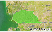 Political 3D Map of Toubacouta, satellite outside