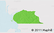Political 3D Map of Toubacouta, single color outside