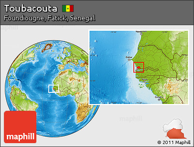 Physical Location Map of Toubacouta