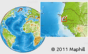 Physical Location Map of Toubacouta, highlighted parent region, highlighted grandparent region