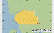 Savanna Style Map of Toubacouta, single color outside