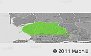 Political Panoramic Map of Toubacouta, desaturated