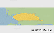 Savanna Style Panoramic Map of Toubacouta, single color outside