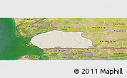 Shaded Relief Panoramic Map of Toubacouta, satellite outside