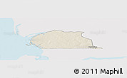 Shaded Relief Panoramic Map of Toubacouta, single color outside