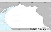 Gray Simple Map of Toubacouta, single color outside