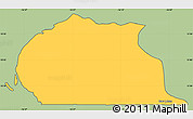 Savanna Style Simple Map of Toubacouta, cropped outside