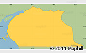 Savanna Style Simple Map of Toubacouta, single color outside