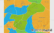 Physical 3D Map of Gossas, political outside