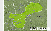Physical 3D Map of Gossas, semi-desaturated