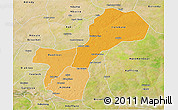 Political Shades 3D Map of Gossas, satellite outside