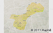 Satellite 3D Map of Gossas, lighten, semi-desaturated