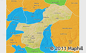 Satellite 3D Map of Gossas, political outside