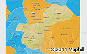 Satellite 3D Map of Gossas, political shades outside