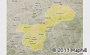 Satellite 3D Map of Gossas, semi-desaturated