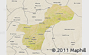 Satellite 3D Map of Gossas, shaded relief outside