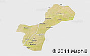Satellite 3D Map of Gossas, single color outside