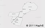 Silver Style 3D Map of Gossas, single color outside