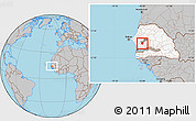 Gray Location Map of Kahone, highlighted country, highlighted parent region