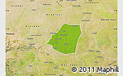 Physical Map of Kahone, satellite outside