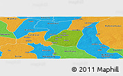 Physical Panoramic Map of Kahone, political outside