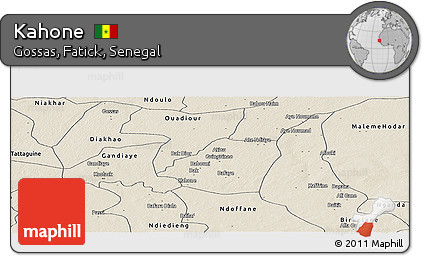 Shaded Relief Panoramic Map of Kahone
